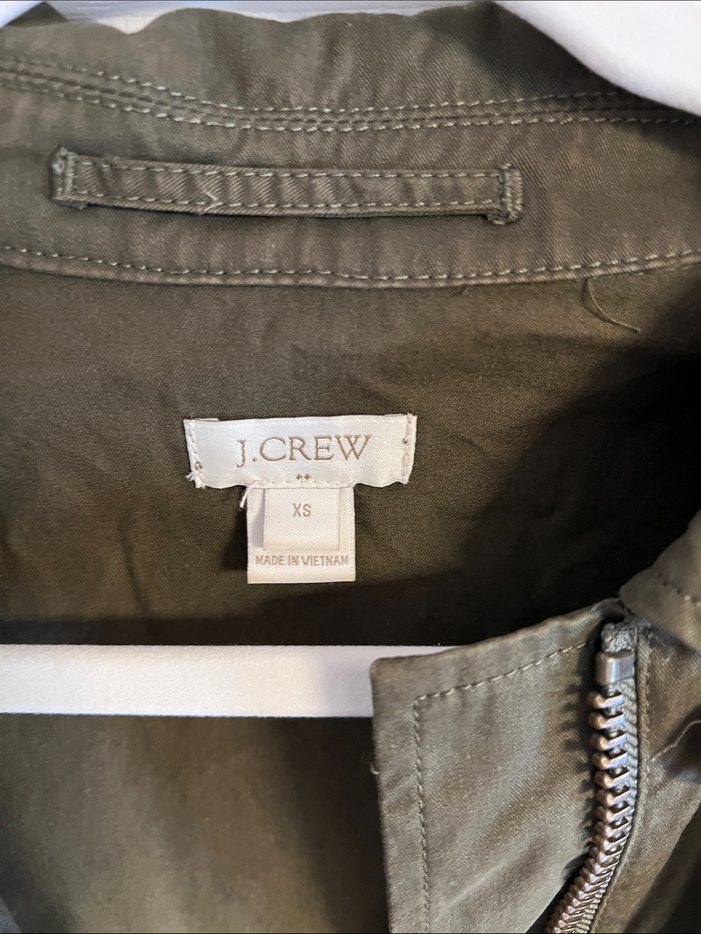 J. Crew Olive Green Drawstring Utility Jacket - Picture 2 of 3